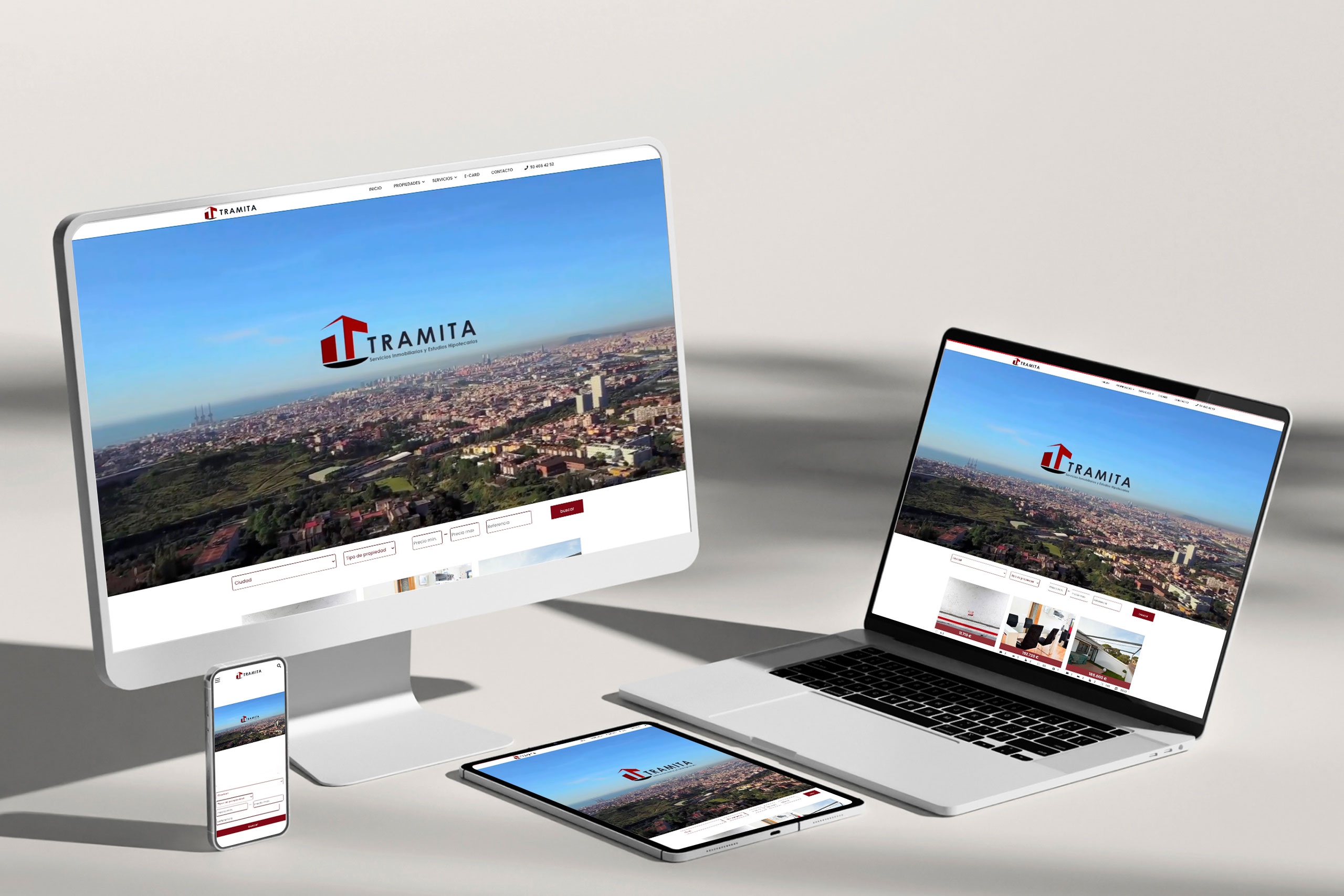 Página web de Tramita Inmobiliaria