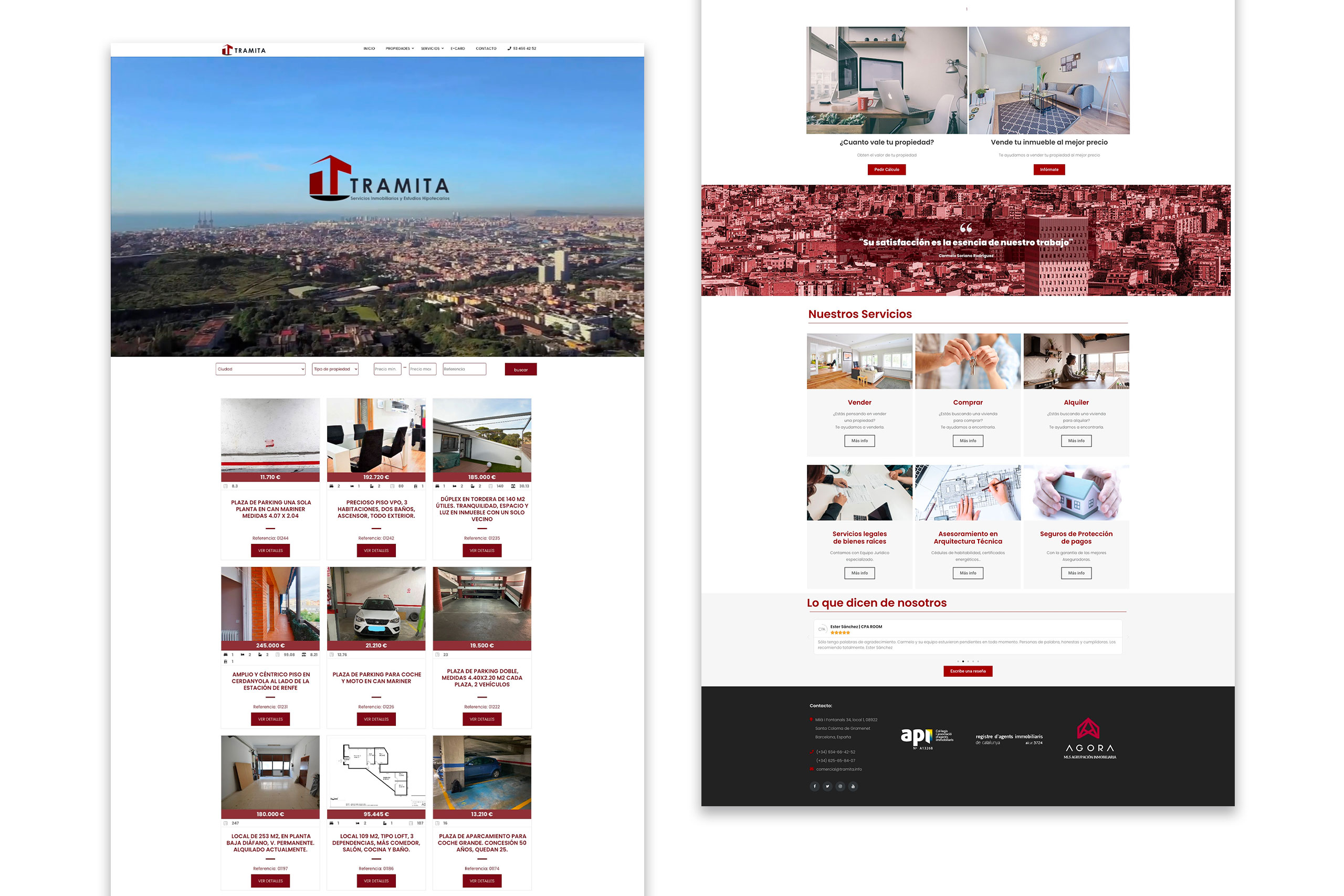 Página web de Tramita Inmobiliaria