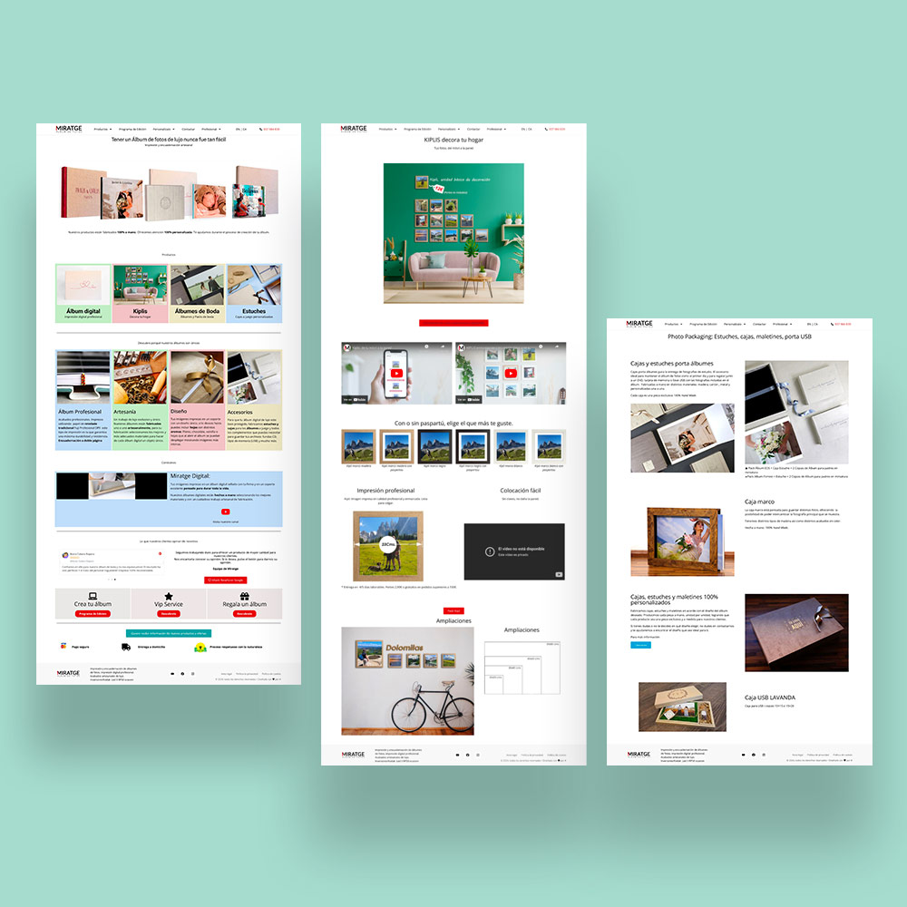BRANDING+WEB | Miratge, álbumes digitales. Barcelona